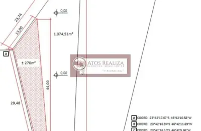 Terreno à venda em interlagos, são paulo, 1075m2 por r$ 1.250.000. oportunidade única! confira detalhes.
