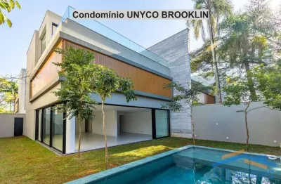 Linda casa com piscina no condomínio unyco brooklin - são paulo.