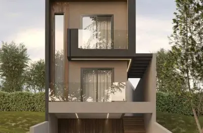 Sobrado novo em construção 148m² no condomínio bosque do sol.