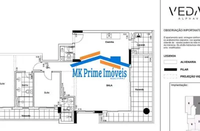 Apartamento com 2 quartos à venda na Avenida Piraíba, Centro Comercial Jubran, Barueri