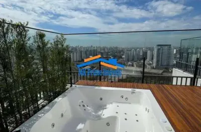 Linda cobertura penthouse no brás, com 123m² mobiliado, 1suite.