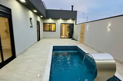 Linda casa térrea de 189m² de  área construída e terreno 307,33m2 à venda no excelente condomínio fechado  evidencias em indaiatuba- sp.