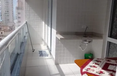 Lindo apto com 46 m2 á venda, 01 dormitório, sala, cozinha planejada, 01 vaga na vila guilhermina - praia grande - sp