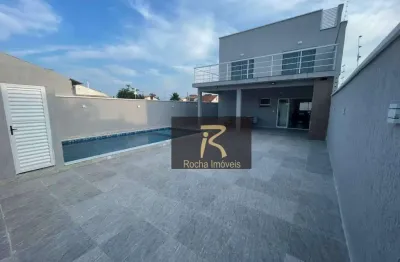 Sobrado com 4 dormitórios  beira mar à venda, 240 m² por r$ 960.000 - estância balneária maria helena novaes - peruíbe/sp