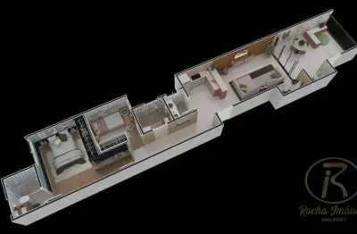 Studio 2 quartos sendo 1 suite, beira mar à venda, 75 m² por r$ 330.000 - estância balneária belmira novaes - belmira novaes - peruíbe/sp