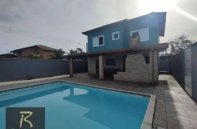 Sobrado com piscina  com 4 dormitórios à venda, 187 m² por r$ 750.000 - condominio jardim sao luiz - peruíbe/sp