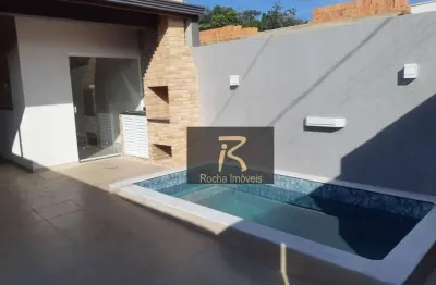 Casa com piscina  2 dormitórios à venda, 92 m² por r$ 380.000 - parque balneário oásis - peruíbe/sp