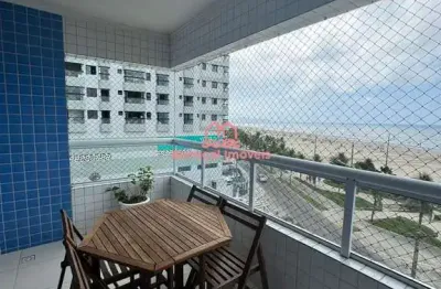 Apartamento vista mar para venda maracanã, praia grande - sp mobiliado