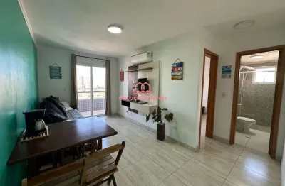Apartamento para venda  mirim, praia grande - sp 1 quarto com sacada