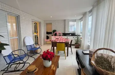 Apartamento 3 suítes  à venda em aviação, praia grande - sp mobiliado