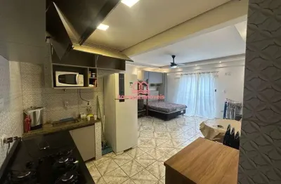 Kitnet com sacada mobiliada para alugar definitivo na ocian - praia grande/sp.