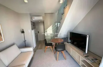Cobertura duplex mobiliada no jardim américa | 1 dorm | 1 vaga | 46 m² úteis