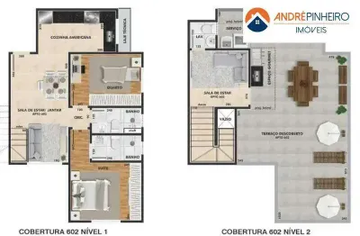 Cobertura à venda – santa terezinha | 110m² | 2 quartos | suíte | 1 vaga | r$ 645.000,00