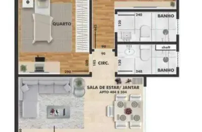 Apartamento à venda – santa terezinha | 55m² | 2 quartos | suíte | 1 vaga | r$ 405.000,00