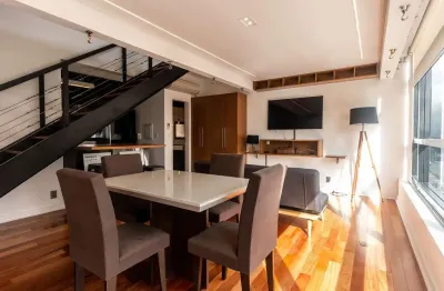 Apartamento duplex mobiliado 1 dormitorio 1 suite 1 vaga 64m2 para locação, vila olímpia, são paulo, sp