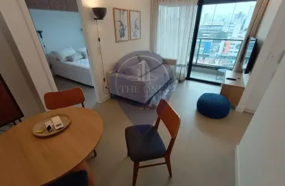 Apartamento para locação em pinheiros, são paulo-sp: 1 quarto, 2 salas, 1 banheiro, 1 vaga de garagem - 40m².