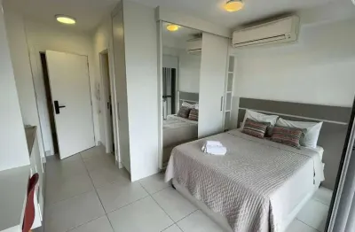 Studio de 25m² mobiliado à venda, indianópolis, são paulo, sp. com 1 suíte, sacada, área verde e pet friendly, sem vaga.