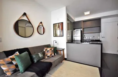 Apartamento para venda, de 49m² mobiliado e equipado, com terraço gourmet,1 dormitório e 1 vaga, pinheiros, são paulo, sp