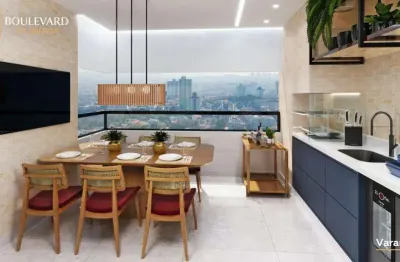 Apartamento para venda em santo andré, vila valparaíso, 2 dormitórios, 2 suítes, 3 banheiros, 1 vaga