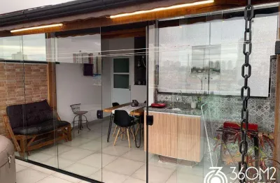 Cobertura para venda em santo andré, jardim cristiane, 2 dormitórios, 2 banheiros, 1 vaga