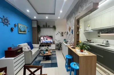 Apartamento com 2 quartos, vista mar e varanda gourmet em caraguatatuba-sp