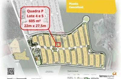 Terreno de 605 m² no terras alpha cascavel 2 - condomínio fechado