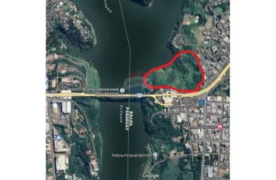 Terreno comercial as margens do rio parana ao lado da ponta da amizade
