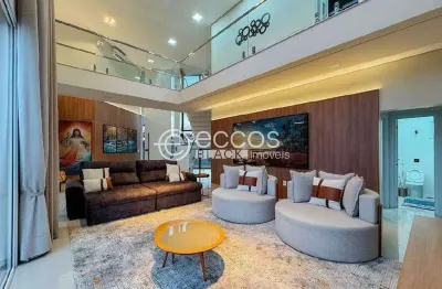 Casa em condomínio à venda, 4 quartos, 4 suítes, 8 vagas, novo mundo - uberlândia/mg