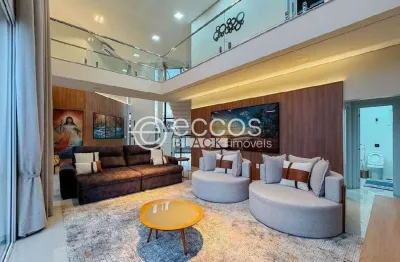 Casa em condomínio à venda, 4 quartos, 4 suítes, 8 vagas, novo mundo - uberlândia/mg