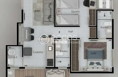 Apartamento à venda, 2 quartos, 1 suíte, 1 vaga, brasil - uberlândia/mg