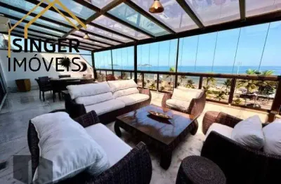 Espetacular aptº cobertura duplex frotal mar, 5 suítes, 5 vagas, 729 m², varandão, lazer completo com piscina, portaria 24 horas > barra da tijuca/rj