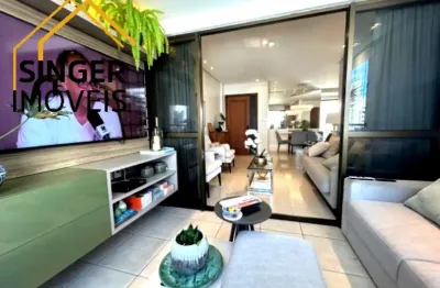 Apartamento 4 quartos (3 suítes + 1 gabinete), nascente, sala ampla, 3 varandas, 5 banheiros, 2 vagas, 142 m², infraestrutura de lazer e segurança,