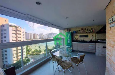 Apartamento frente para o  mar, 3 dormitórios,( 2 suítes), 2 vagas, área de lazer, astúrias, guarujá/sp