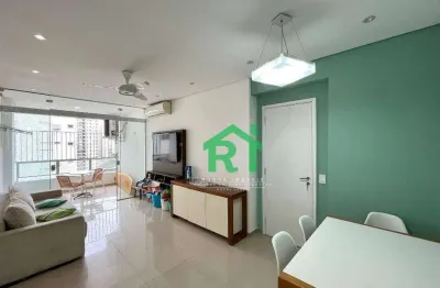 Apartamento beira mar, reformado, 2 dormitórios (1 suíte), 1 vaga, jardim astúrias, guarujá/sp