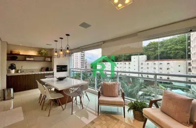Apartamento à beira mar com 3 dormitórios (1 suíte), 2 vagas, área de lazer, jardim astúrias, guarujá/sp