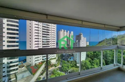 Apartamento frente mar, varanda gourmet, 2 dormitórios (1 suíte), 2 vagas, área de lazer, praia das astúrias, guarujá/sp
