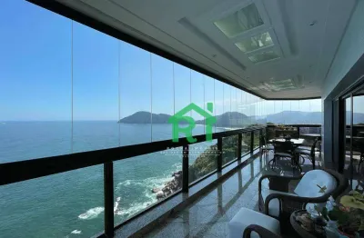 Apartamento frente mar, 4 dormitórios (4 suítes), 3 vagas, área de lazer, jardim astúrias, guarujá/sp