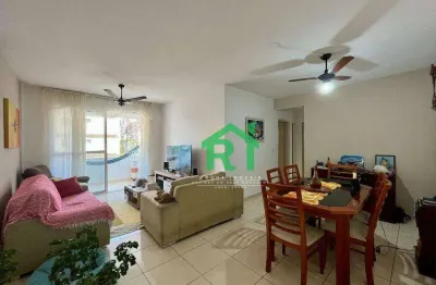 Apartamento com sacada, 3 dormitórios (1 suíte), 1 vaga, área de lazer, jardim astúrias, guarujá/sp