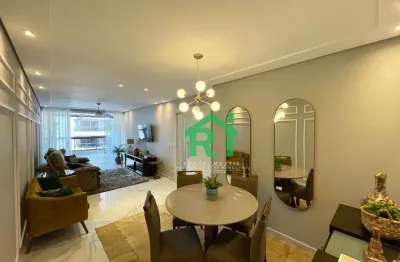 Apartamento reformado, 3 dormitórios sendo 1 suíte, 2 vagas, área de lazer, pitangueiras, guarujá/sp