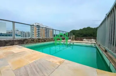 Cobertura beira mar, 3 dormitórios,(3 suítes)-1 vaga, lazer, jardim astúrias - guarujá/sp