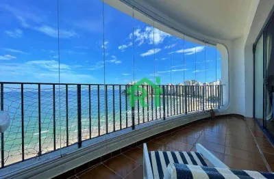 Apartamento frente mar, vista mar, 3 dormitórios (1 suíte), 1 vaga, jardim astúrias, guarujá/sp
