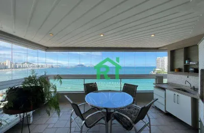 Apartamento frente mar com 4 dormitórios (4 suítes), 2 vagas, lazer, jardim astúrias, guarujá/sp