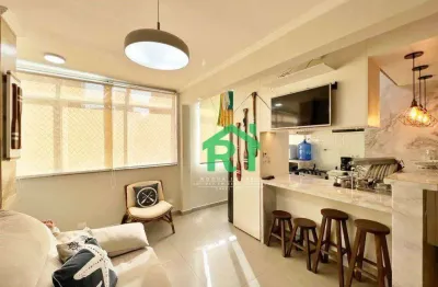 Apartamento com 2 dormitórios, 60 m² - venda por r$ 400.000,00 ou aluguel por r$ 4.000,00/mês - jardim astúrias - guarujá/sp