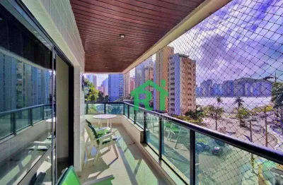 Apartamento frente mar, 3 dormitórios (1 suíte), 1 vaga, jardim astúrias - guarujá/sp