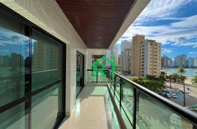 Apartamento à beira mar com 3 dormitórios (1 suíte), 1 vaga, jardim astúrias, guarujá/sp