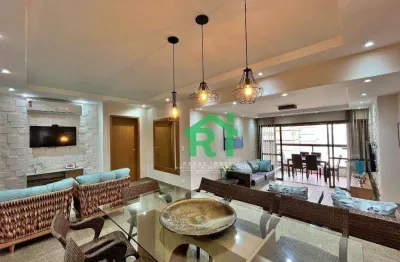 Apartamento beira mar, 4 dormitório (2 suítes), 2 vagas, área de lazer, jardim astúrias, guarujá/sp