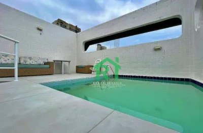 Cobertura com 3 dormitórios (1 suíte), 3 banheiros, 1 vaga, piscina - tombo - guarujá/sp