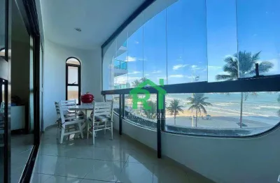 Apartamento frente mar, 3 dormitórios (suítes), 2 vagas - jardim astúrias - guarujá/sp