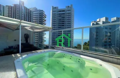 Cobertura  reformada com vista mar, 4 dormitórios (suítes), lazer, jardim astúrias - guarujá/sp.