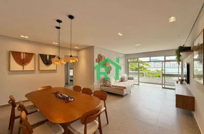 Apartamento frente mar, 4 dormitórios (2 suítes), 1 vaga, jardim astúrias, guarujá/sp